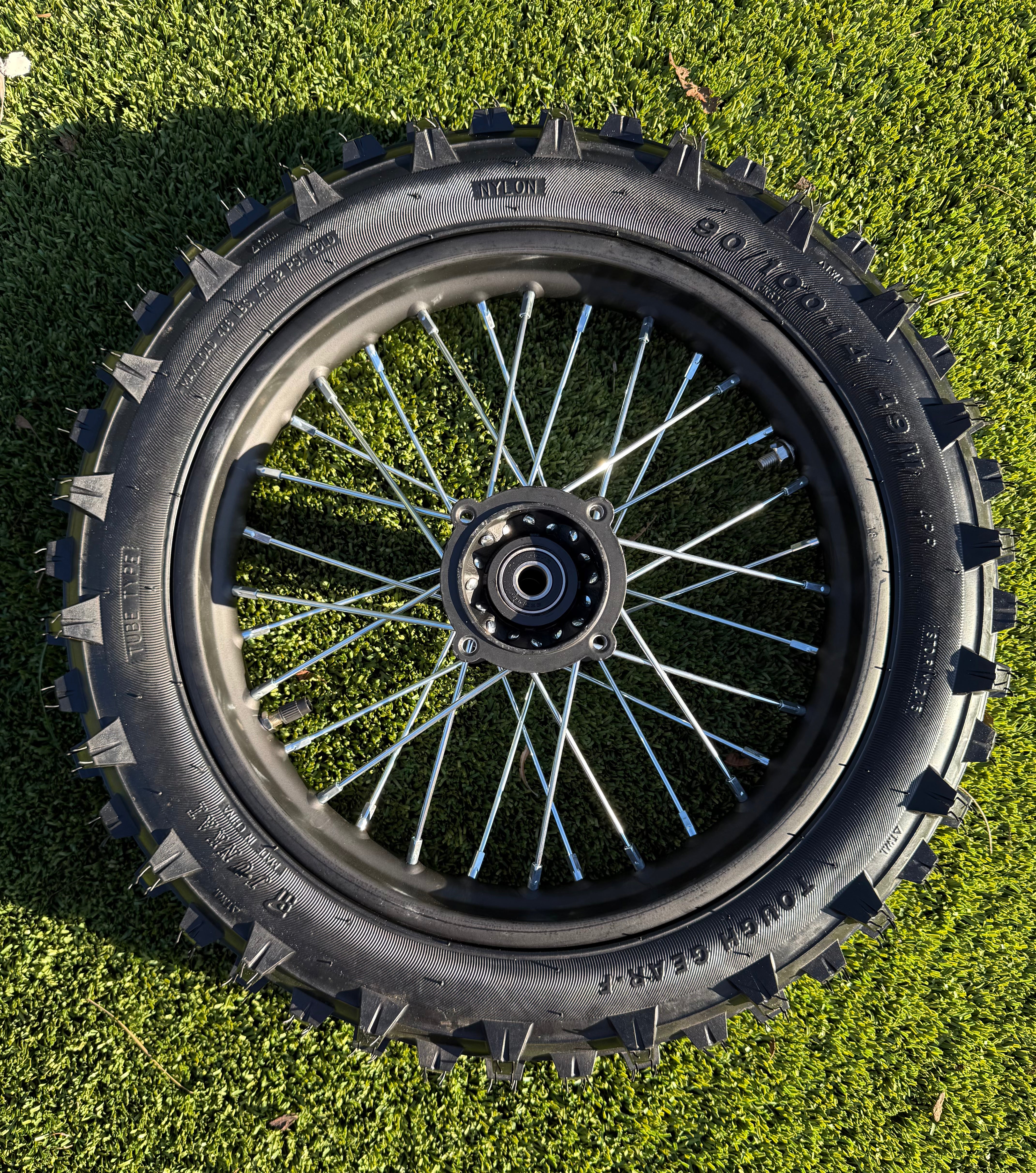 B2 14” Rear Wheel 90/100-14 Tube Knobby Tire