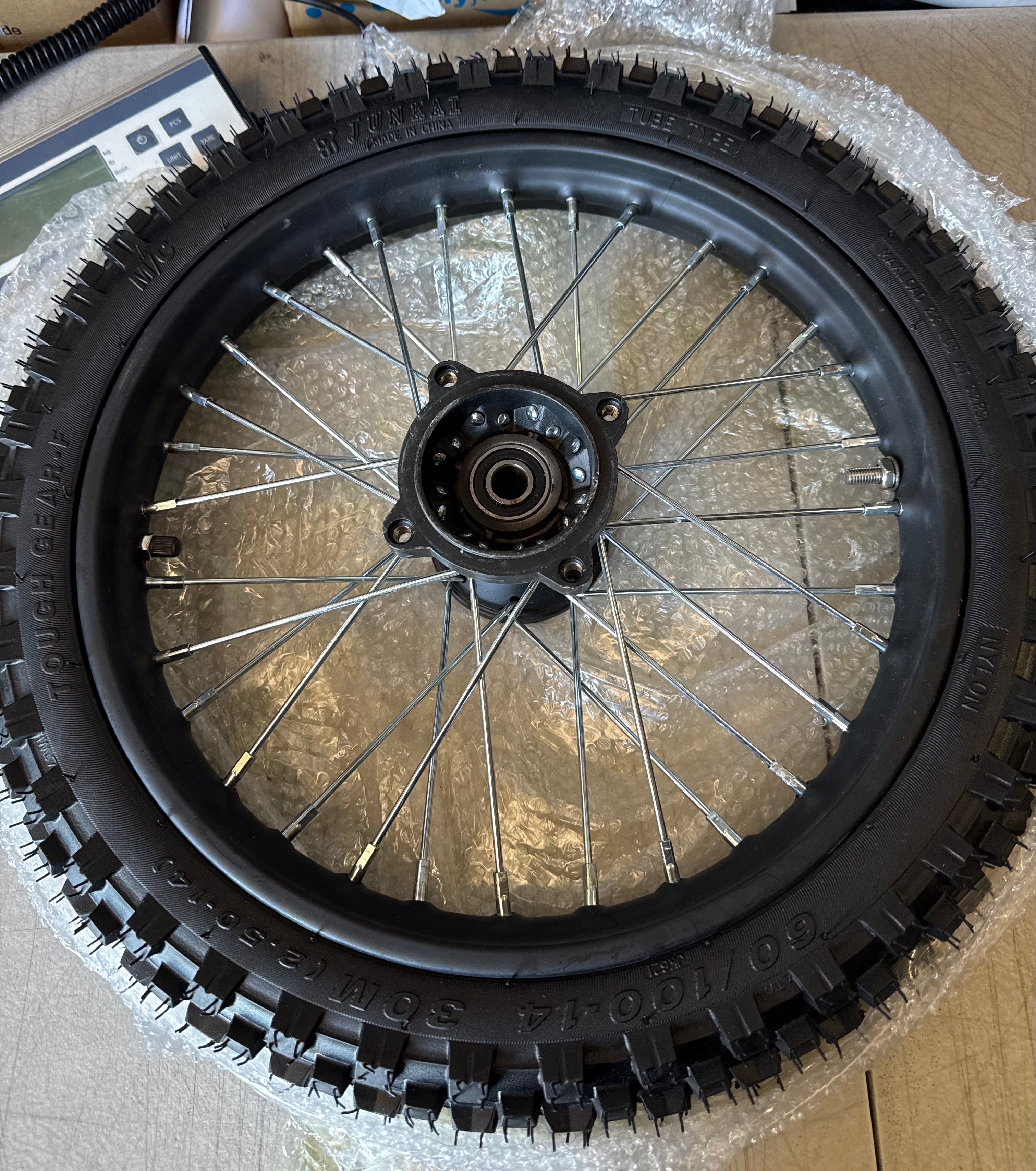 B2 14" Front Wheel 60/100-14 2.50-14 Tube Knobby Tire