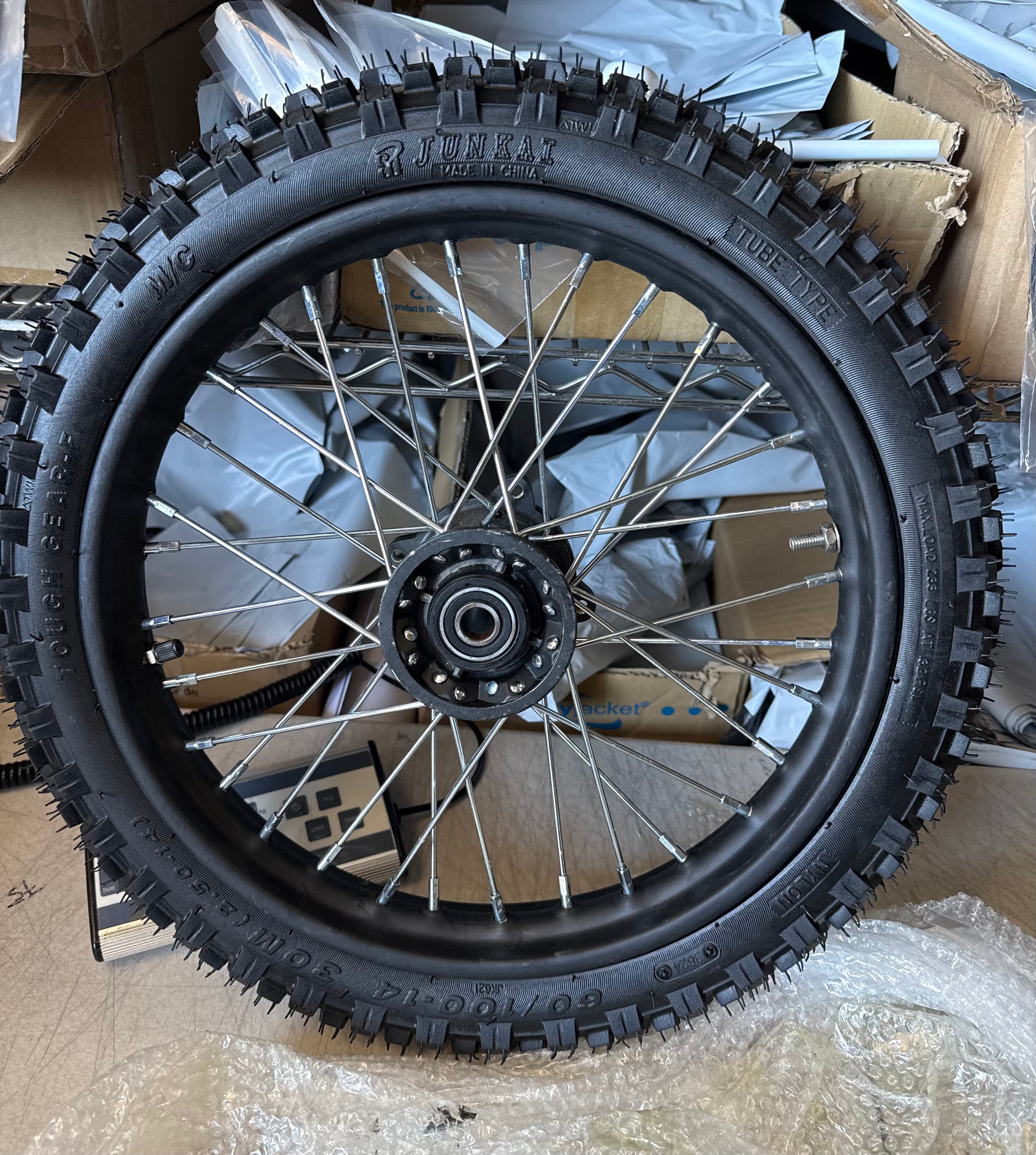 B2 14" Front Wheel 60/100-14 2.50-14 Tube Knobby Tire