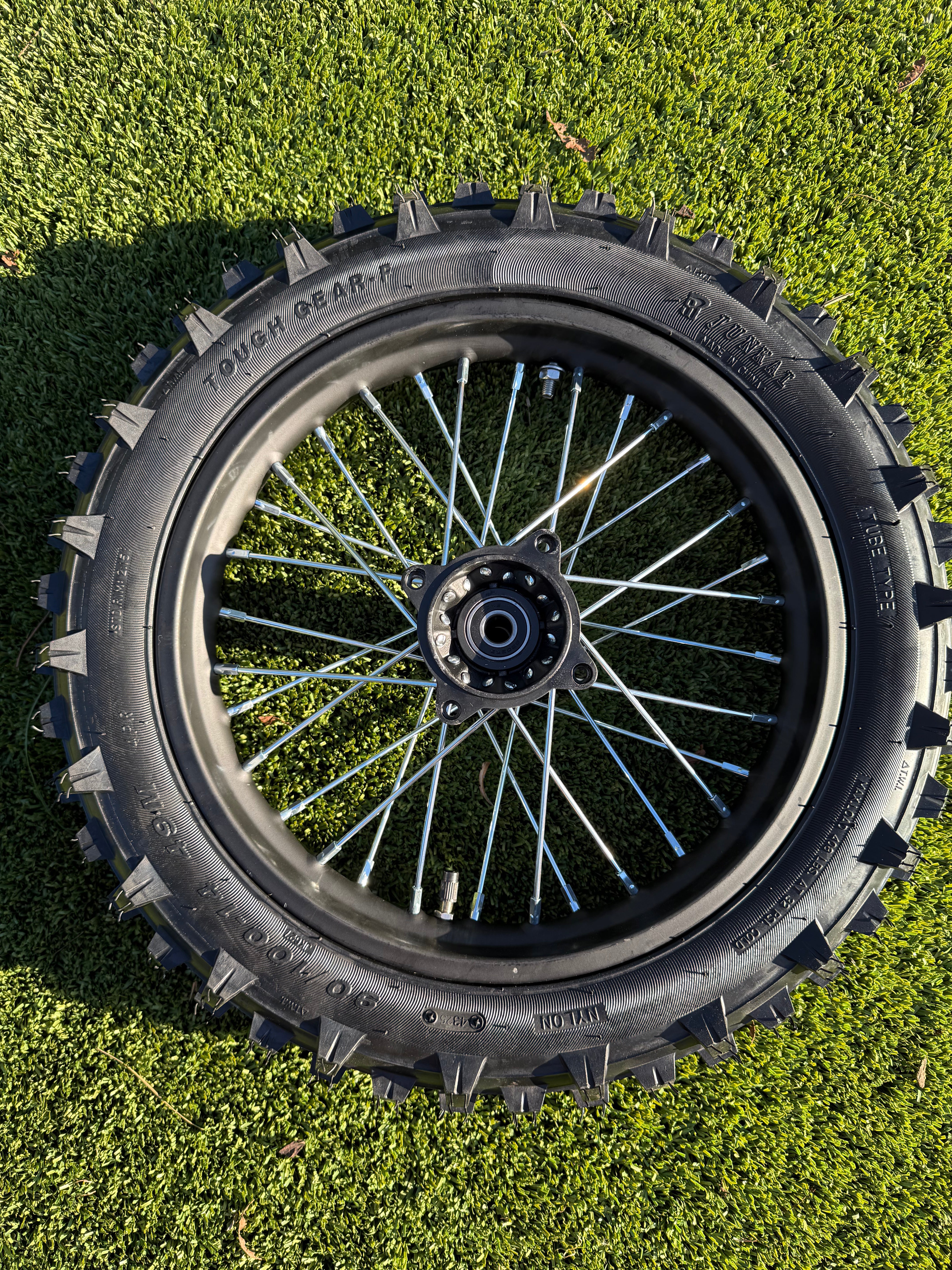 B2 14” Rear Wheel 90/100-14 Tube Knobby Tire